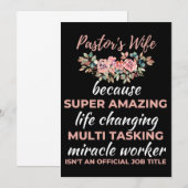 Carte De Remerciements Pasteur's Wife Because Super Amazing Life Changing (Devant / Derrière)