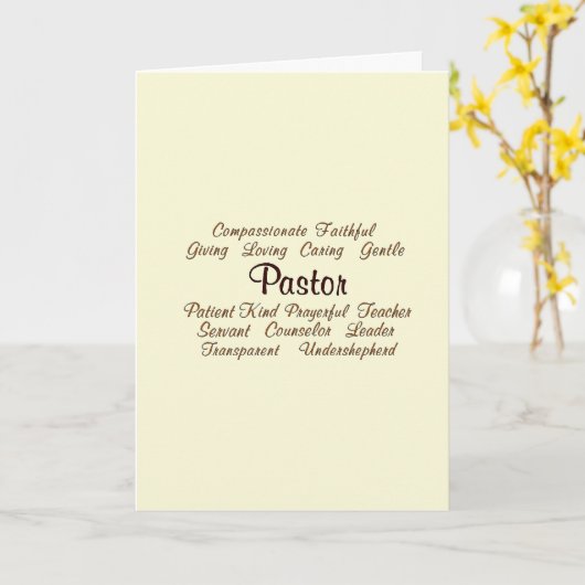 CARTE DE REMERCIEMENTS PASTOR (Fleur jaune)