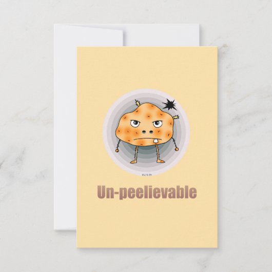 Carte De Remerciements Patate en colère drôle – Un art pelable (Devant)