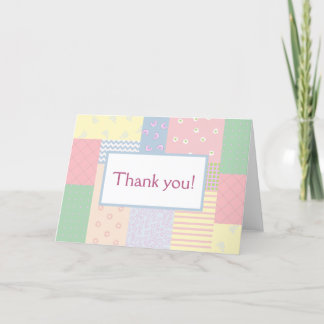 Carte De Remerciements Patchwork Pastel