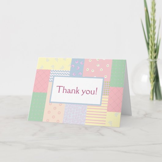 Carte De Remerciements Patchwork Pastel (Devant)