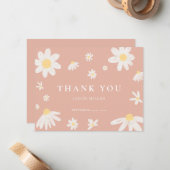 Carte de remerciements pâté rose (Devant/Arrière en situation)