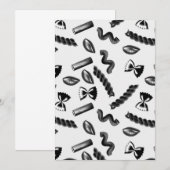 Carte De Remerciements Pâtes Diversité Grises Alimentation Italienne Oeuv (Devant / Derrière)