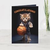 Carte De Remerciements Pâtes et cerceaux - Kitten Basketball (Devant)