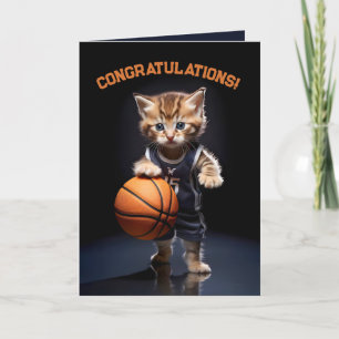 Carte De Remerciements Pâtes et cerceaux - Kitten Basketball