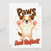 Carte De Remerciements Pâtes Et Refléter Le Chien Mignonne (Devant / Derrière)