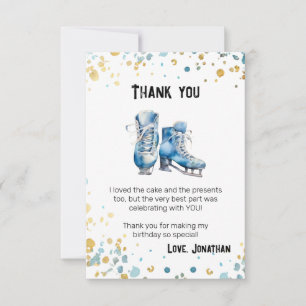 Carte De Remerciements Patinage sur glace, Hockey Boys Anniversaire