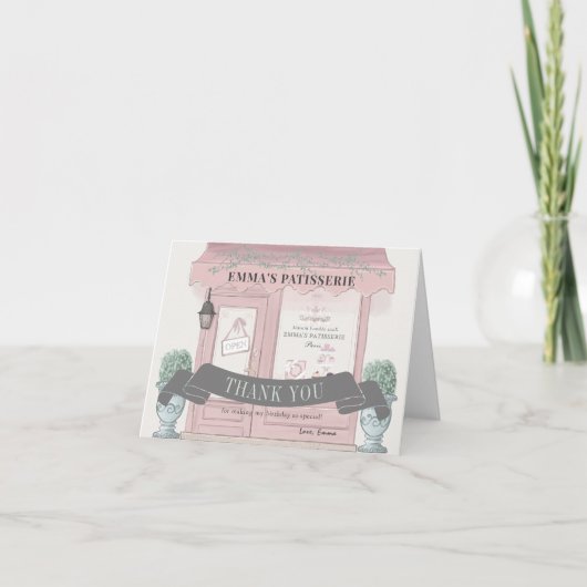 Carte De Remerciements pâtisserie Paris Pink Anniversaire (Devant)