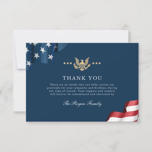 Carte De Remerciements Patriot Flat Thank You Note Card (Devant)