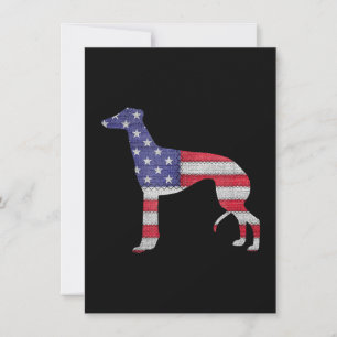 Carte De Remerciements patriotic greyhound american flag embroider
