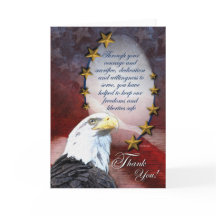 Carte de remerciements patriotique d'Eagle chauve