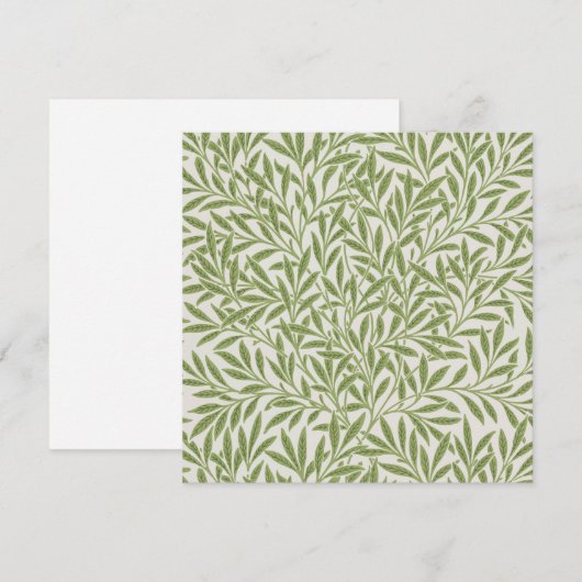 Carte De Remerciements Pattern of green leafy branches (Devant / Derrière)