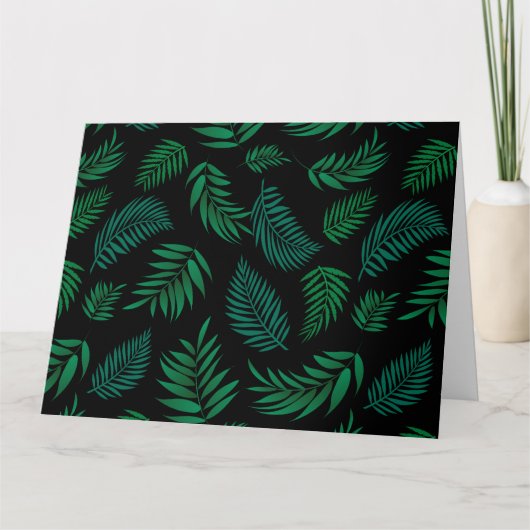 Carte De Remerciements Pattern Tropical Leaves (Devant)