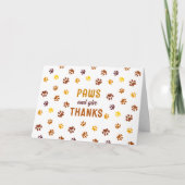 Carte De Remerciements Pattes mignonnes et empreintes de pattes de remerc (Devant)