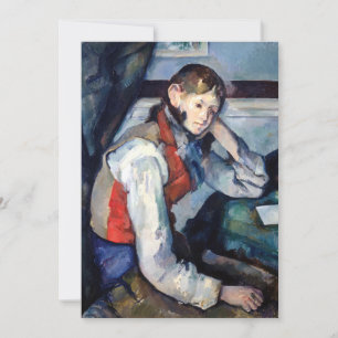 Carte De Remerciements Paul Cézanne - Garçon au gilet rouge