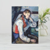Carte De Remerciements Paul Cezanne - Garçon dans la veste rouge (Debout devant)
