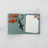 Carte De Remerciements Pavots de Nouveau (Merci des les deux note) (Intérieur)