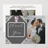 Carte De Remerciements Pays dentelle Mason Jar Grey (Devant / Derrière)