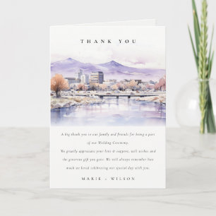 Carte De Remerciements Paysage aquarelle de mariage à Boise, Idaho