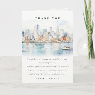 Carte De Remerciements Paysage aquarelle de mariage à San Francisco