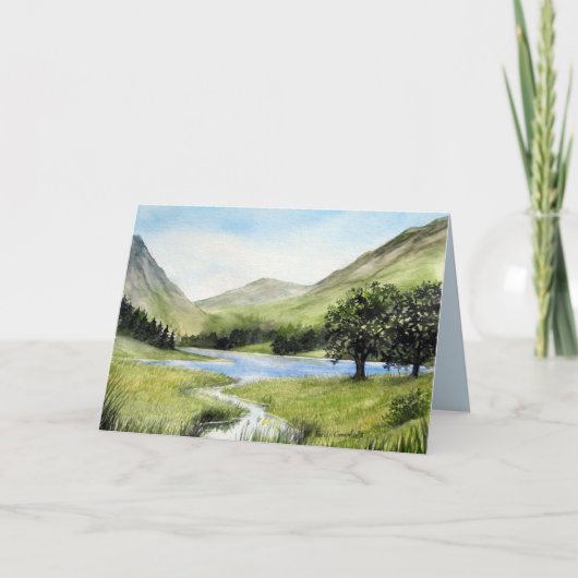 Carte De Remerciements Paysage d'aquarelle Lac Buttermere Cumbria (Devant)