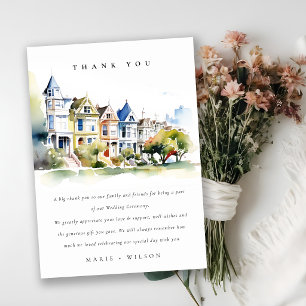Carte De Remerciements Paysage de mariage des Painted Ladies de San Franc