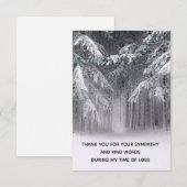 Carte De Remerciements Paysage des neiges d'hiver de la forêt (Devant / Derrière)