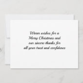 Carte De Remerciements Paysage enneigé de remerciement de Noël pour les e (Dos)