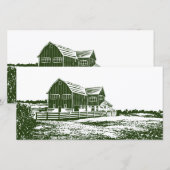 Carte De Remerciements Paysage rural maison de ferme de style coupe (Devant / Derrière)