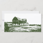 Carte De Remerciements Paysage rural maison de ferme de style coupe (Dos)