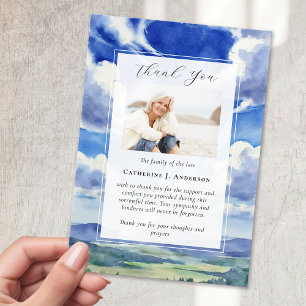 Carte De Remerciements Paysage Sky Memorial Photo Sympathy Funérailles
