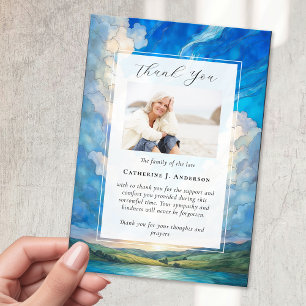 Carte De Remerciements Paysage Sky Memorial Photo Sympathy Funérailles