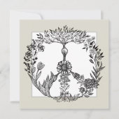 Carte De Remerciements Peace Floral Dessin Cute Boho Hippie Fleurs Art (Devant)