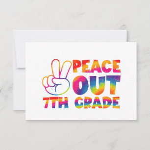 Carte De Remerciements Peace Out Teint de septième année teinture de Dern