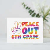 Carte De Remerciements Peace Out Teinture de 6e année teinture de Dernier (Debout devant)