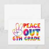 Carte De Remerciements Peace Out Teinture de 6e année teinture de Dernier (Devant / Derrière)