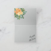 Carte De Remerciements Peach Grey Mariage Spring Floral (Intérieur)