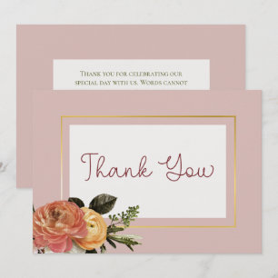 Carte De Remerciements Peach Mimosa Blooms Floral Mariage
