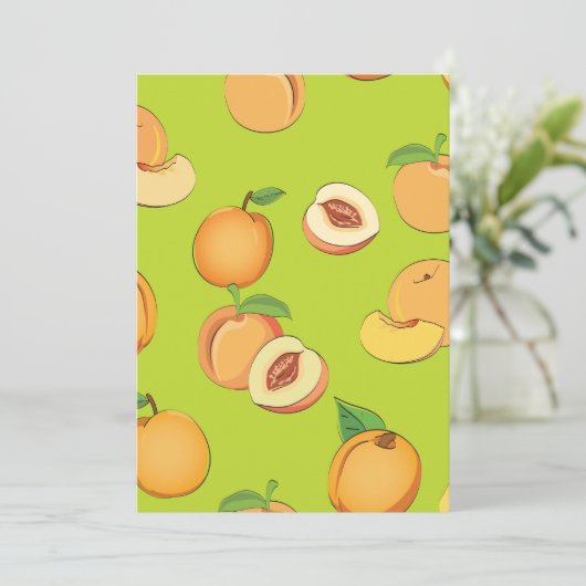 Carte De Remerciements Peach Pattern 4 (Debout devant)
