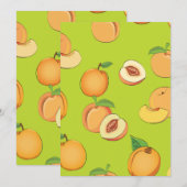 Carte De Remerciements Peach Pattern 4 (Devant / Derrière)