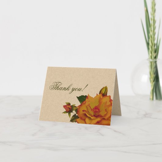 Carte De Remerciements Peach Roses (Devant)