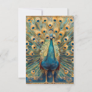 Carte De Remerciements Peacock Art Nouveau