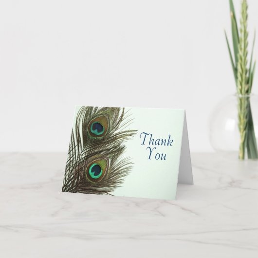 Carte de remerciements Peacock Feather (Devant)