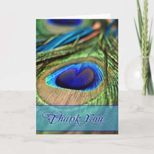 Carte de remerciements Peacock Feather