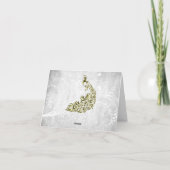 Carte de remerciements Peacock Or (Dos)