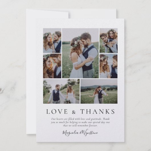 Carte De Remerciements Pearl Shimmer Photo Love and Thanks Mariage (Devant)