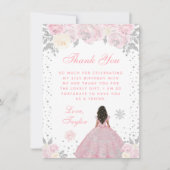 Carte De Remerciements Peau rose foncée hiver Princesse (Devant)