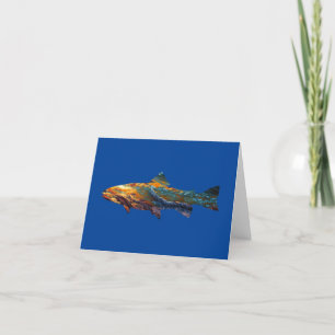 Carte De Remerciements Pêche à la truite Nature Pêcheur en plein air