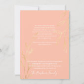 Carte De Remerciements Pêche Dorée Florale En Souvenir Affectueux Funérai (Dos)