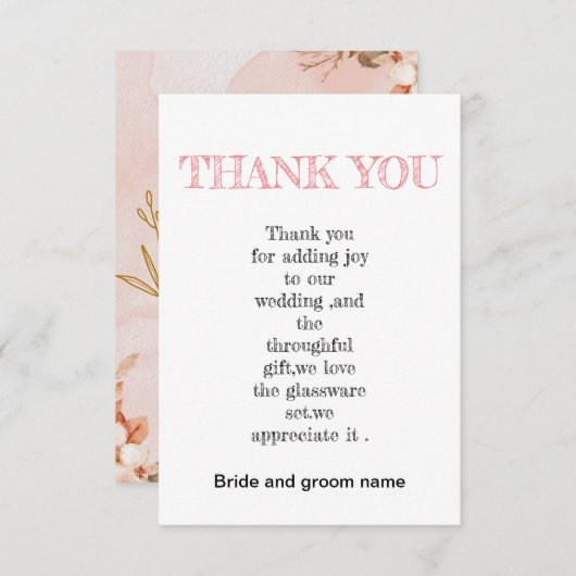 Carte De Remerciements Pêche et mariage à fleurs (Devant / Derrière)